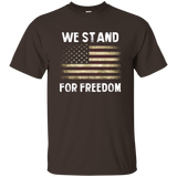 American Flag Shirt We Stand For Freedom Distressed T Shirt_black