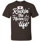 Rockin' The Nurse Life T Shirt Funny Professional Hospital_Black
