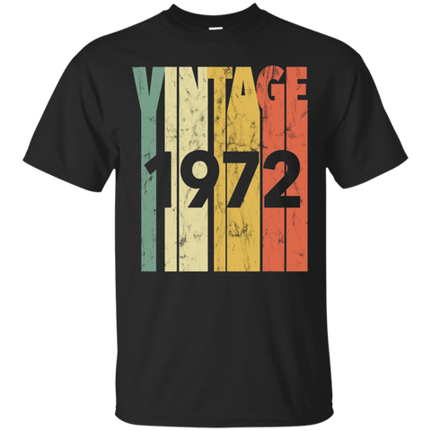 Vintage Retro Made In 1972 T-Shirt 45th Birthday Gift_Black