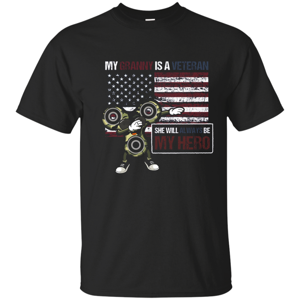 Dab Fidget Spinner Camo Veteran Grandma Shirt For Grandkids_navy