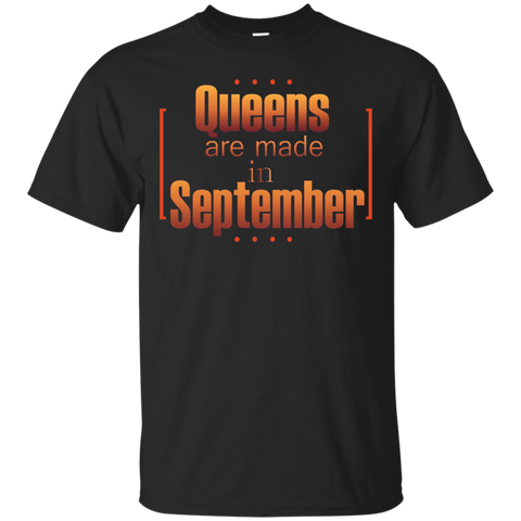 Queens are Made in September Birthday Gift Tshirt Tee_Black