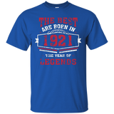 Legends Born In 1921 Gift 96 Years Old 96th B-day Funny Tee