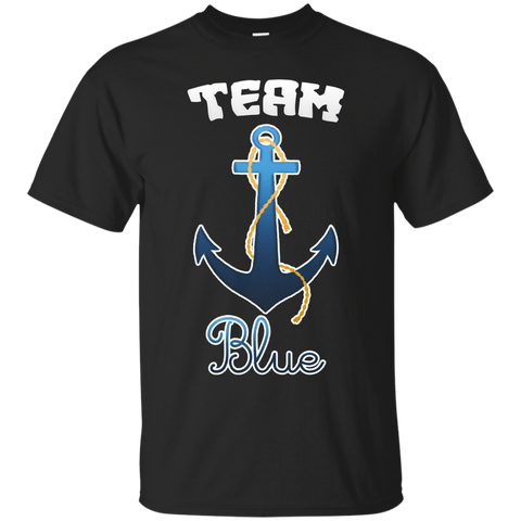 Team Blue Boy Anchor Sign For Gender Reveal Party Tee Shirts_black=