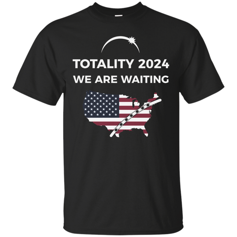 We Are Waiting Total Solar Eclipse 2024 T-Shirt_Black