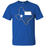 Thin blue line lone star of texas police support t shirt_Black