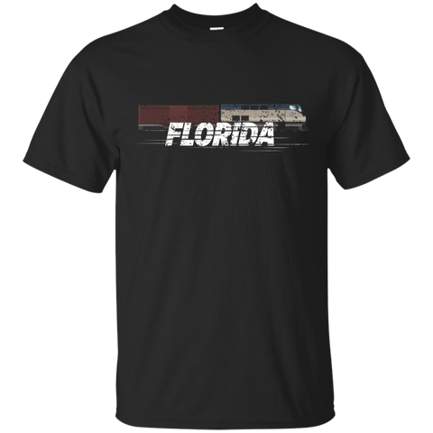 Railroad Engineer Florida Model Railroad T Shirt_Black