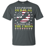 I Stand For Our Flag I Kneel For The Cross Shirt Anthem Tee_black