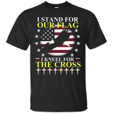 I Stand For Our Flag I Kneel For The Cross Shirt Anthem Tee_black