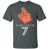 This Guy Is 7 Years Old 7th Birthday Boys Gift Dude T-Shirt_Black