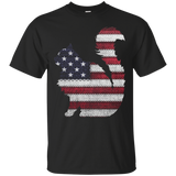 Patriotic MAINE COON American Flag Embroidery T-Shirt_Black