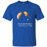 Saturn Family T-shirt Planet & Satellites NASA 1980_Black