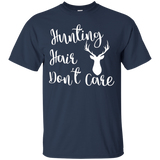 Funny Deer Hunting T Shirt For Women Hunting Hair Don't Care_black=