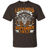 Legends Are Born In September 1957 Tshirt - Birthday Tshirt