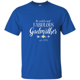 Godmother To Be Est 2018 T Shirt Most Fabulous God Mother_navy