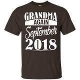 Grandma Again September 2018 T-shirt Lovely Mom Gift_black