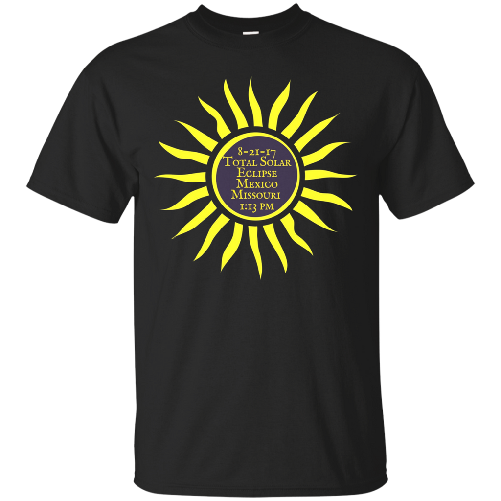 Mexico Missouri Total Solar Eclipse T-Shirt, Sun Tee_Black