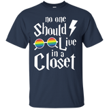 NO ONE SHOULD LIVE IN A CLOSET SHIRT_Black