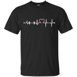 Weightlifting Heartbeat T-shirt - Working Out Heartbeat Ts_Black