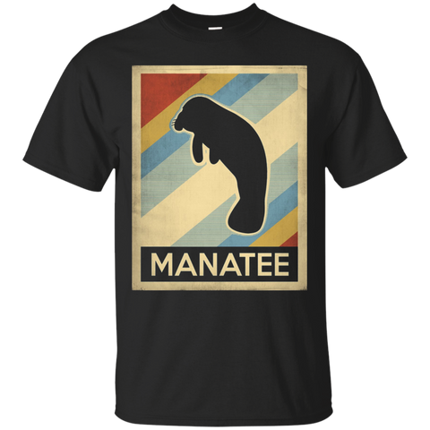 Vintage style manatee shirt_Black