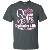 Queens Are Born On September 14th Funny Birthday T-Shirt_Black