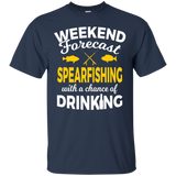 Weekend Forecast Funny Drinking and Spearfishing T Shirt_Black