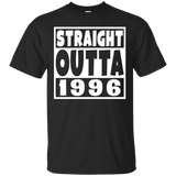 Straight Outta 1996 Funny 21st Birthday Party T-Shirt_Black