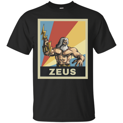 Zeus Greek Mythology Vintage Retro Shirt_Black