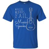 Where Words Fail Music Speaks Custom Printed Graphic T-Shirt_Black