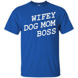 Womens Wifey Dog Mom Boss Dog Lover T-shirt_Black