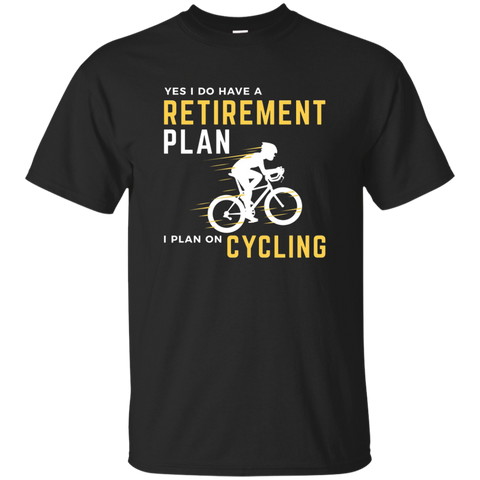 Retirement Plan Funny Bicycle Cycling Humor Graphic T-Shirt_Black