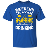 Weekend Forecast Funny Drinking and Spearfishing T Shirt_Black