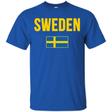 SWEDEN T-shirt Swedish Flag Tee Vacation Travel Souvenir_Black