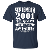September 2001 - 16th Birthday Gifts Funny Tshirt_Black