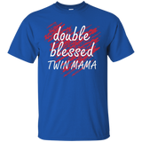 Double Blessed Twin Mama T Shirt Women's Mother Gift Mom_black