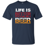 Life Is Better With Lake And Beer Distressed Lake Life Tee