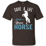 Save A Life Adopt A Rescue Horse - Shirt For Horse Lover_Black