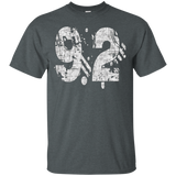 #92 Distressed Grungy Numbered T-shirt Printed Front & Back_black