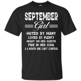 September Girl Hated By Many Loved By Plenty T-Shirt_Black
