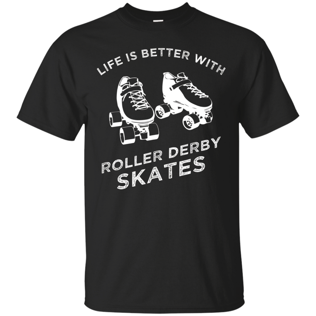 Roller Derby T-Shirt, Rolling Skate Rollerderby Skater Tee_Black