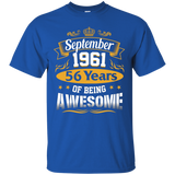 September 1961 T-Shirt 56th Birthday Gift_Black
