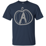 Letter A Pumpkin Name Initials Monogram T-shirt_black=