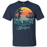 oval Michigan beach shirt_Black