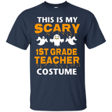 Scary 1st Grade Teacher Halloween Costume T-shirt_black=