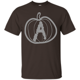 Letter A Pumpkin Name Initials Monogram T-shirt_black=