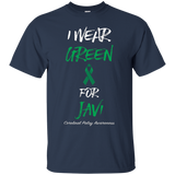 I Wear Green For Javi Cerebral Palsy Awareness T-shirt_black=