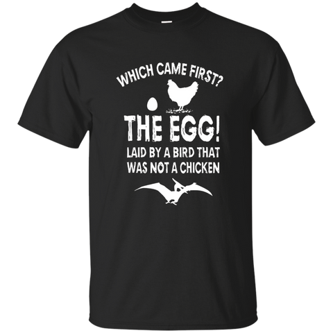 Chicken Or The Egg Came First Funny T-shirt_black=