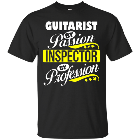 Guitarist By Passion Inspector By Profession T Shirt_black