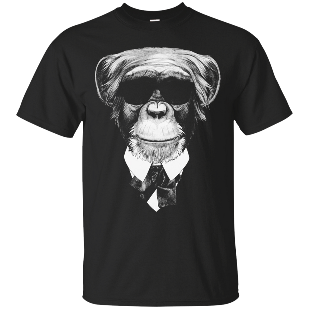 Cute Monkey In Suit Monkey Face - Monkey Lover T Shirt_black
