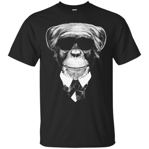 Cute Monkey In Suit Monkey Face - Monkey Lover T Shirt_black