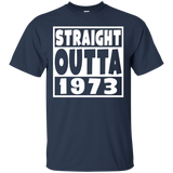 Straight Outta 1973 Funny 44th Birthday Party T-Shirt_Black